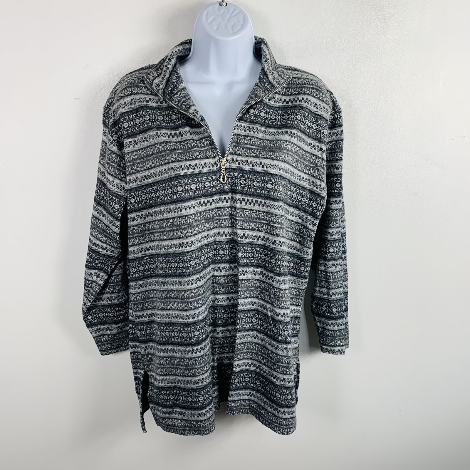 Fraizer Lawrence Striped Pullover sz S 1/4 Zip Long Sleeve Winter Casual VINTAGE