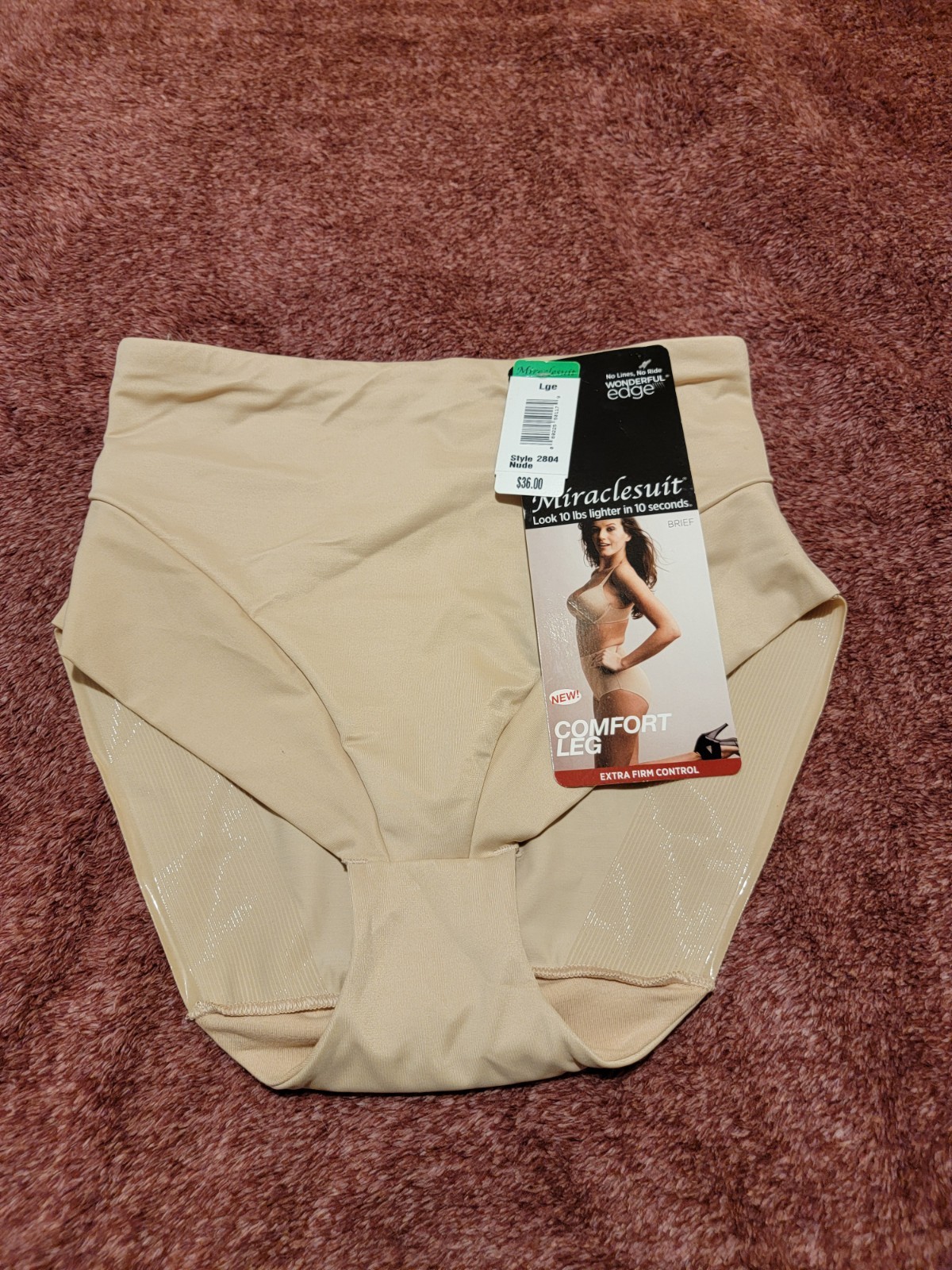 MiracleSuit Brief Extra Firm Control ~ color: Nude, Size Large Style 2804