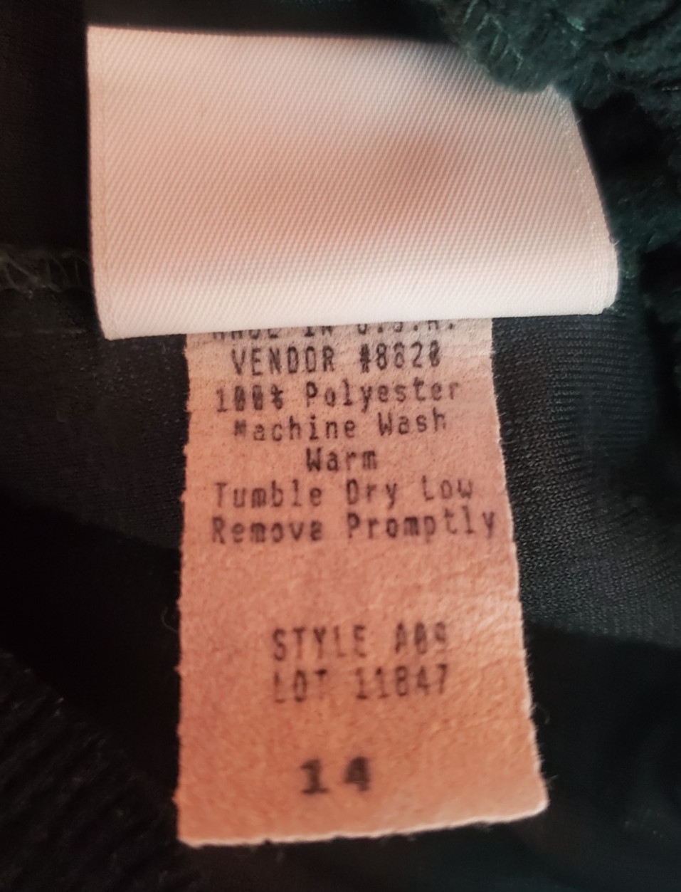 Haband for Her Women’s Pants SZ 14 Green Corduroy Elastic Waist 12”-16” Pull-On