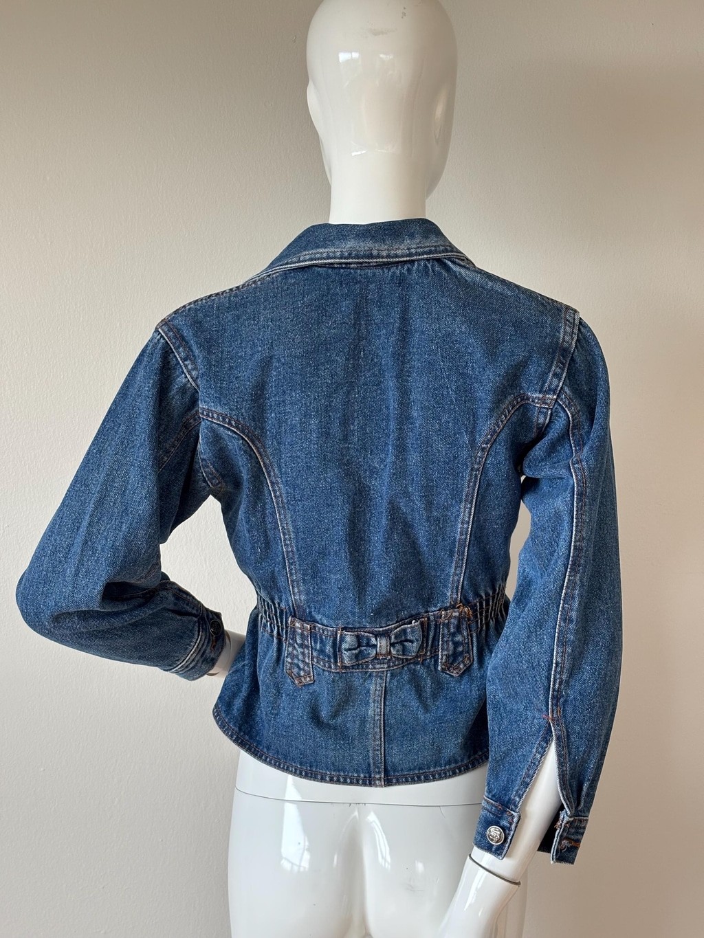 Vintage Versace Jeans Couture Y2K Denim Biker Jacket Medusa Size S