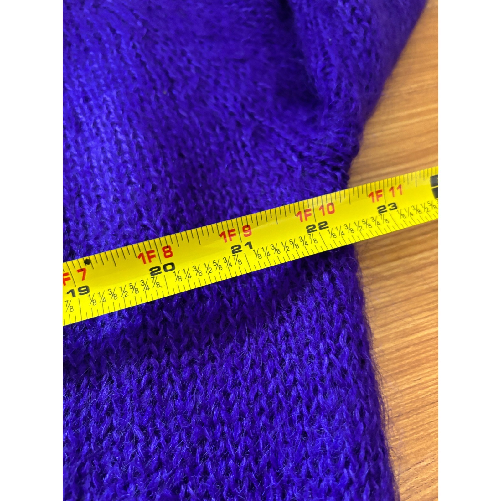 Vintage Mohair Blend Cardigan Sweater Women’s Medium Purple Hong Kong Cropped