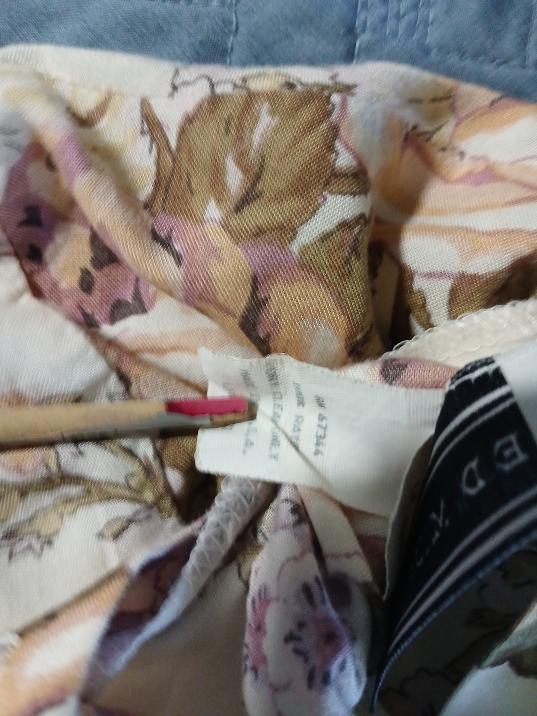 Vtg ED Michaels Long Sleeve Midi Floral Summer Rayon Button Back S/M 5/6 36″