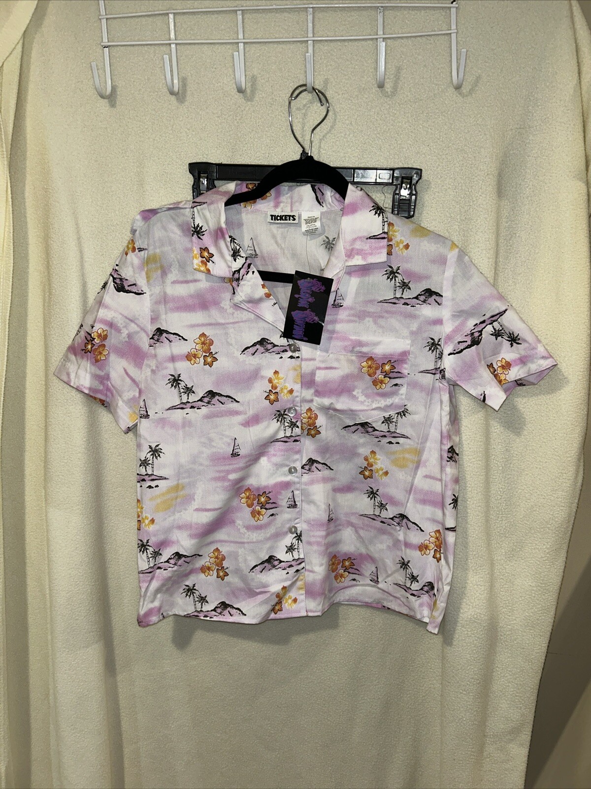 NWT Women’s Sz. M Button Down Cotton Blouse Made By Tickets In SRI LANKA
