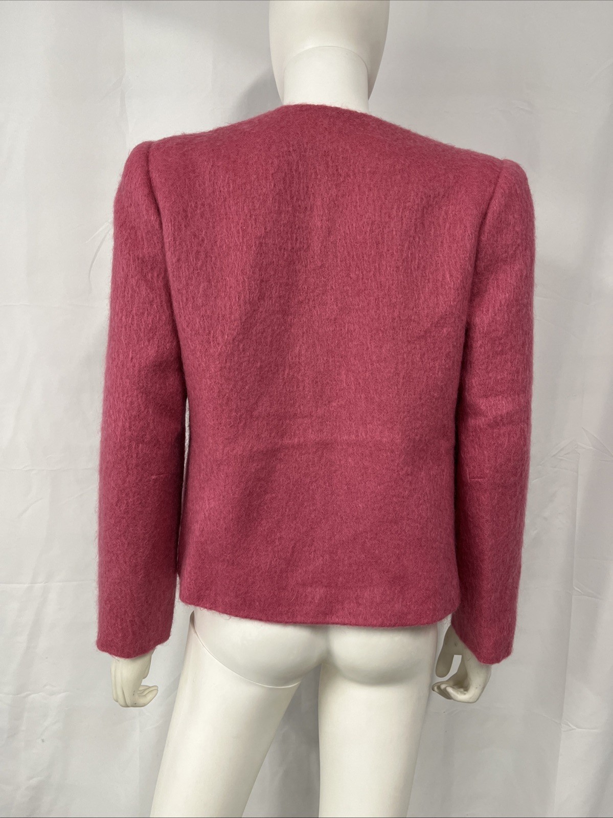 Vintage 70s/80s Lombardi Mohair Jacket Womens Medium Pink Fuzzy Lined Tailored
