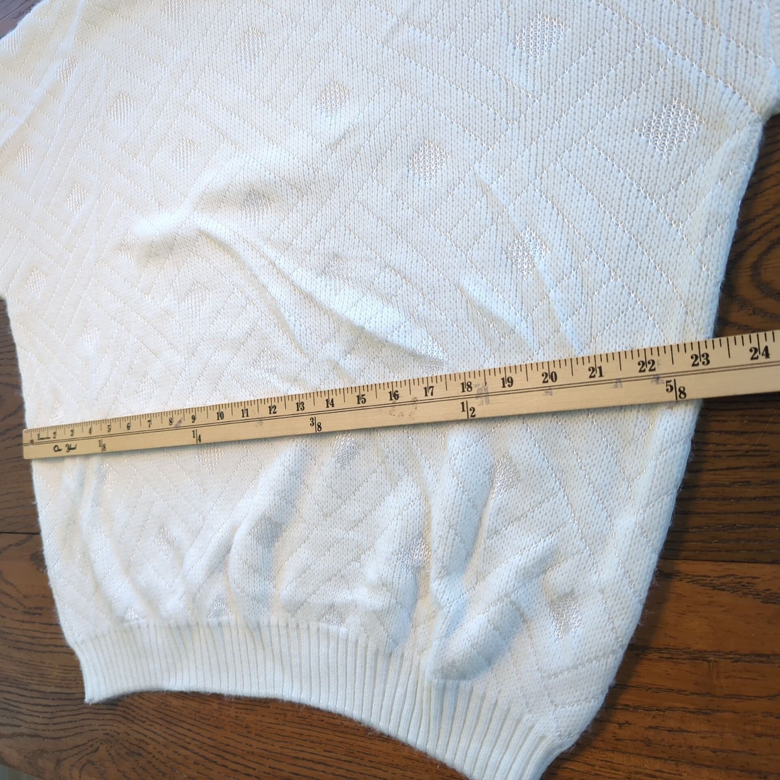 Vintage AREA by TAG White Knit Women’s XL Sweater Geometric diamond 80s 90s