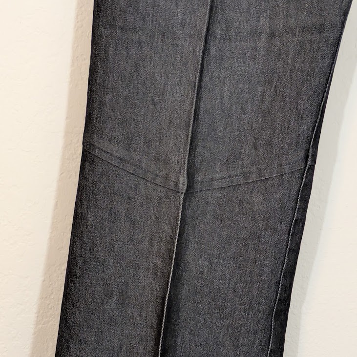 Vintage 70s Low Rise Bell Bottom Jeans Dark Denim USA 9/10 Contour Waist