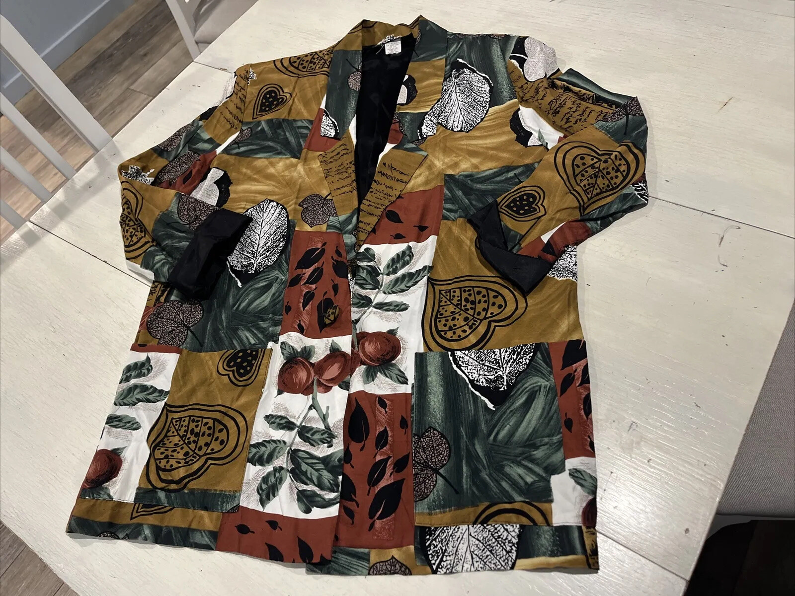 Vintage Barrie Stephens Womens Abstract Blazer Jacket W/ Pockets Size 10