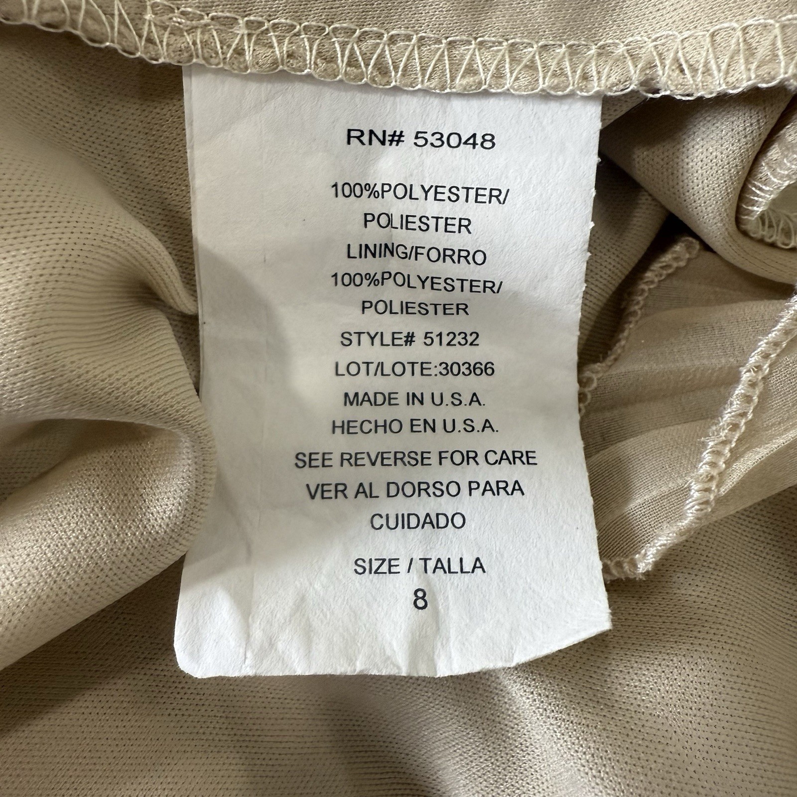 Vintage Nude Accordion-Pleated Chiffon Dress Sz 8 Wedding Guest Minimalist Chic