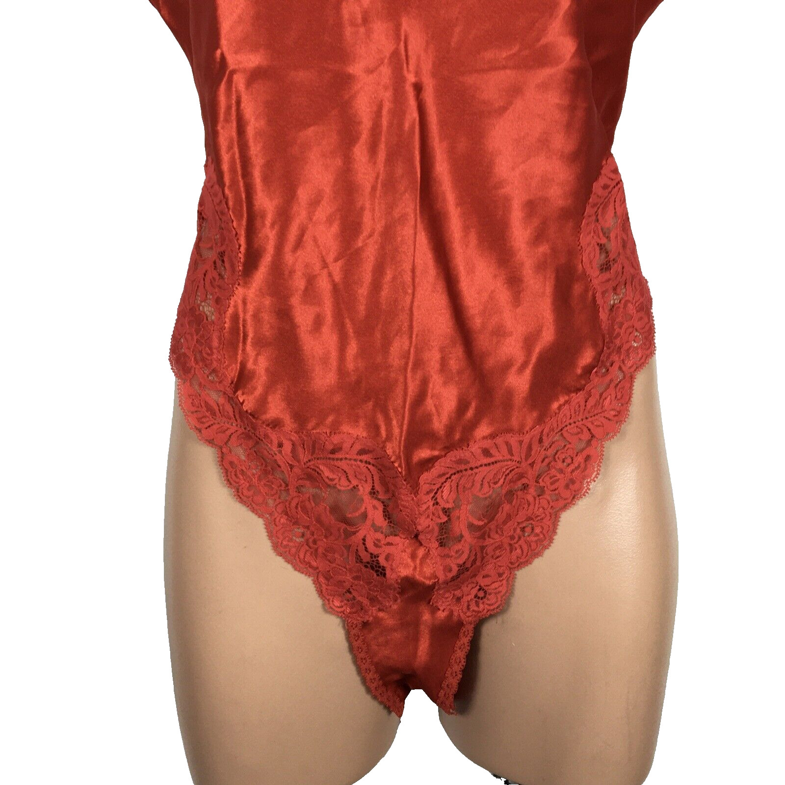 Wonder Maid Non Cling Teddie Adj Straps Lots of Lace Snap Crotch ILGWU 32 L VTG