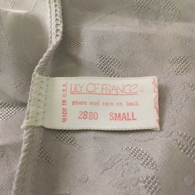 Sz. S Crop Camisole Vintage Lily Of France Lace Trim Poly Blend Lingerie Pewter