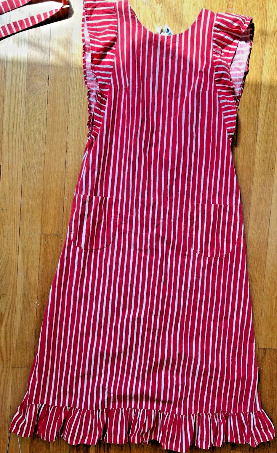 vtg 1960s red white stripes print Marimekko DRESS piccolo jokapoika vuokko 38 10