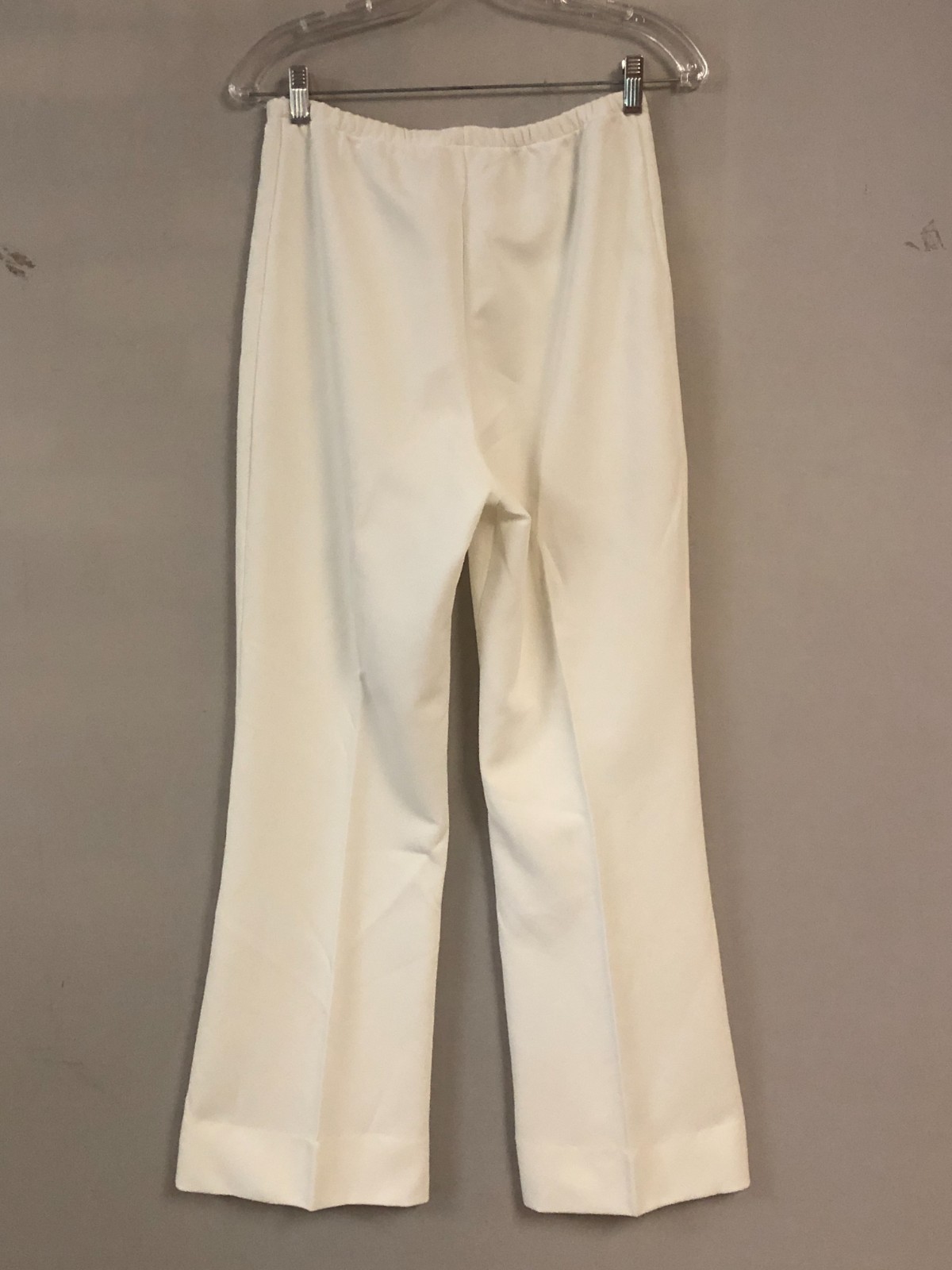 VTG 70s Le Voy’s White Textured Polyester Flare Bell Bottom Pants Sz 10