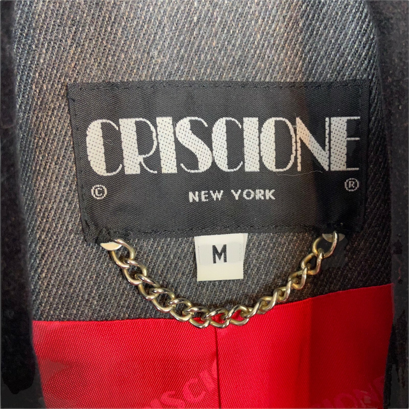 Criscione Blazer Women SZ M 1980s Wool Statement Secretary Gray Annie Potts