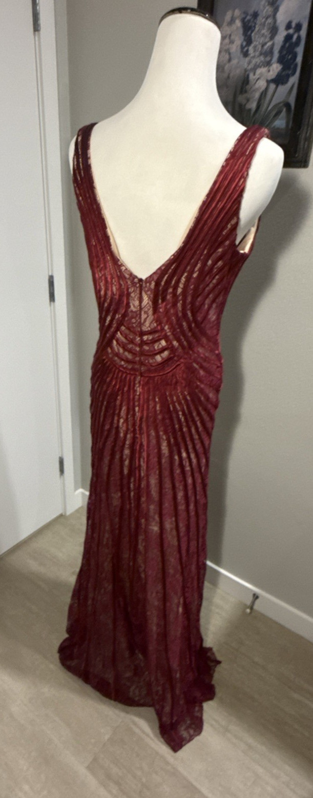Vintage 90s F.I.E.S.T.A. FASHIONS Burgundy Formal Party Dress Maxi Perfect