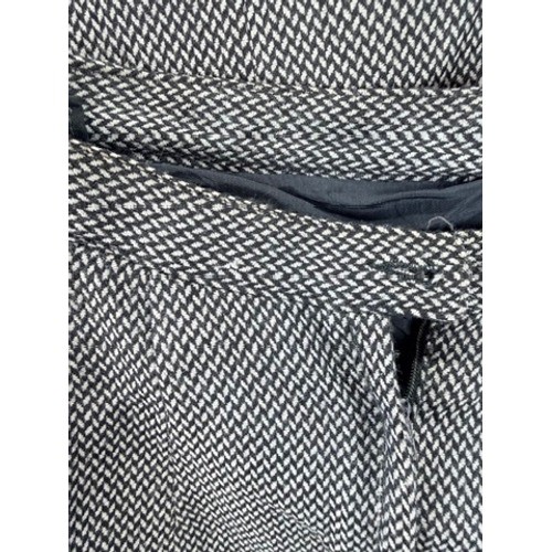Vintage Emily 2 Piece Skirt Suit Black White Textured Set Unknown Size