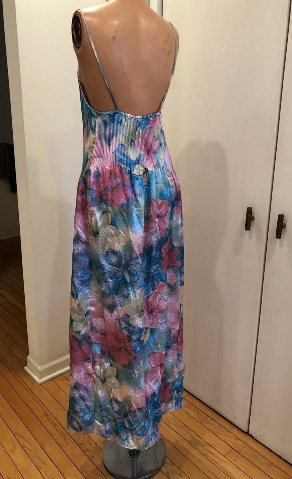 VTG Mary McFadden Vintage Pastel Floral Maxi Nightgown Gown Style 7209 USA