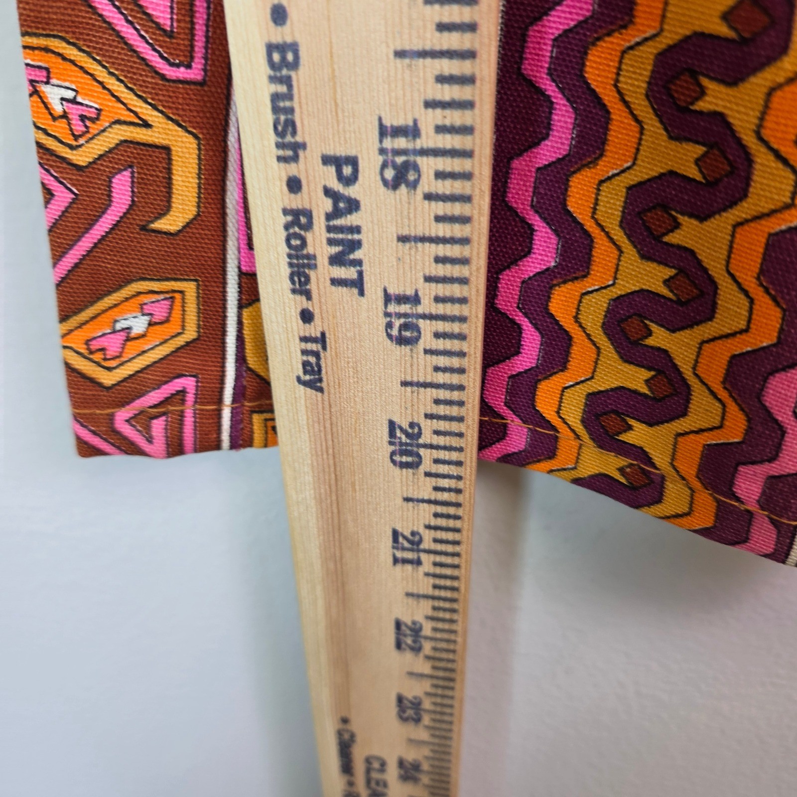 Vintage Flys Shelbyville TN Geometric Print Cotton Overalls Orange Purple Size 8