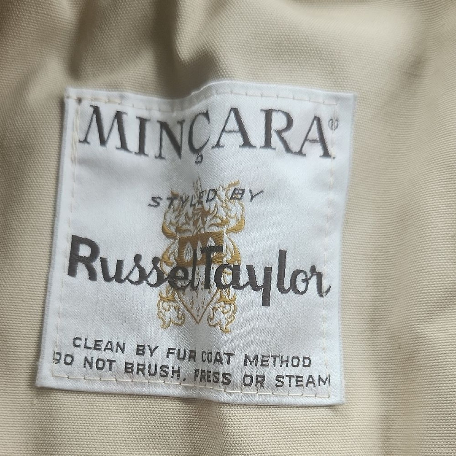 Vintage Mincara by Russell Taylor Faux Fur Lined Trench Coat Tan