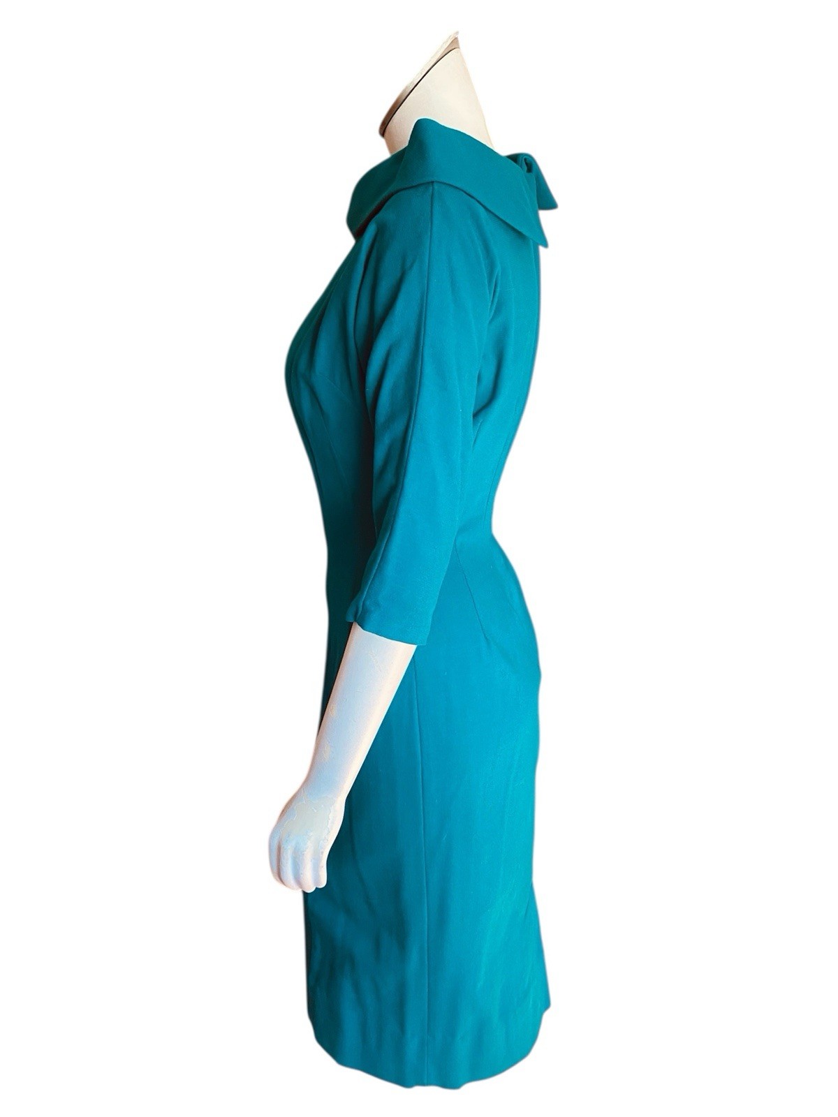 Blue Green Wool 1959’s Dress Harco Original Ladies S/M