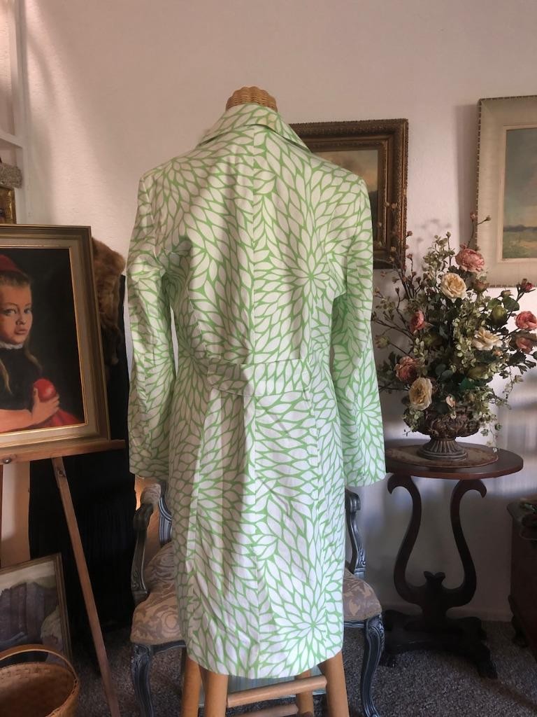 70’s Yves Cossette Depeche Mode Mod Podge Green French Design Coat Lime White 14