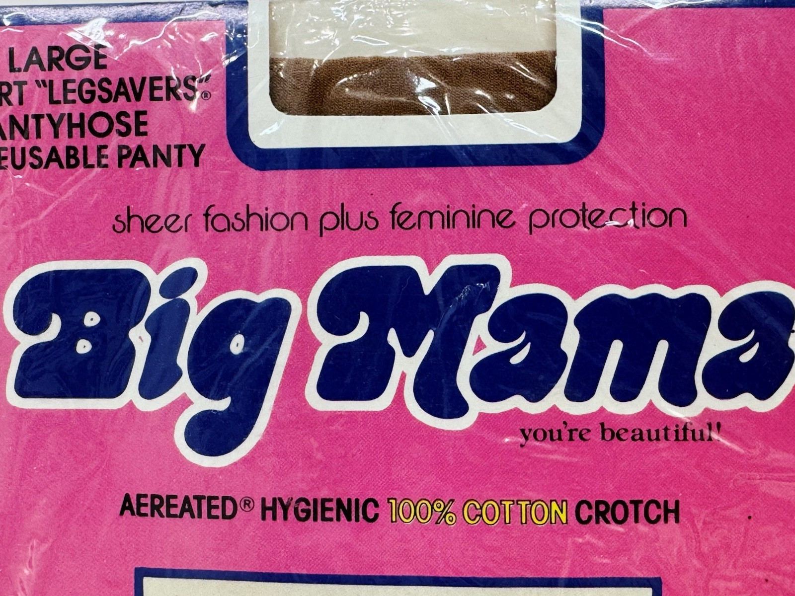 Vintage Big Mama PantyHose Large Support Legsavers Reusable Panty 1980 Prop