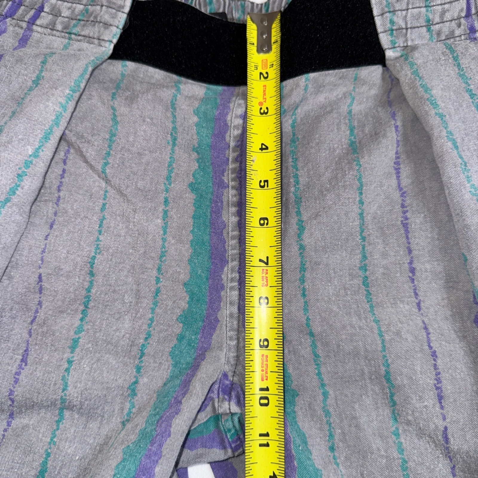 Vintage 80s/90s Gray Purple Striped Cotton Parachute Weightlifting Pants L 14-16