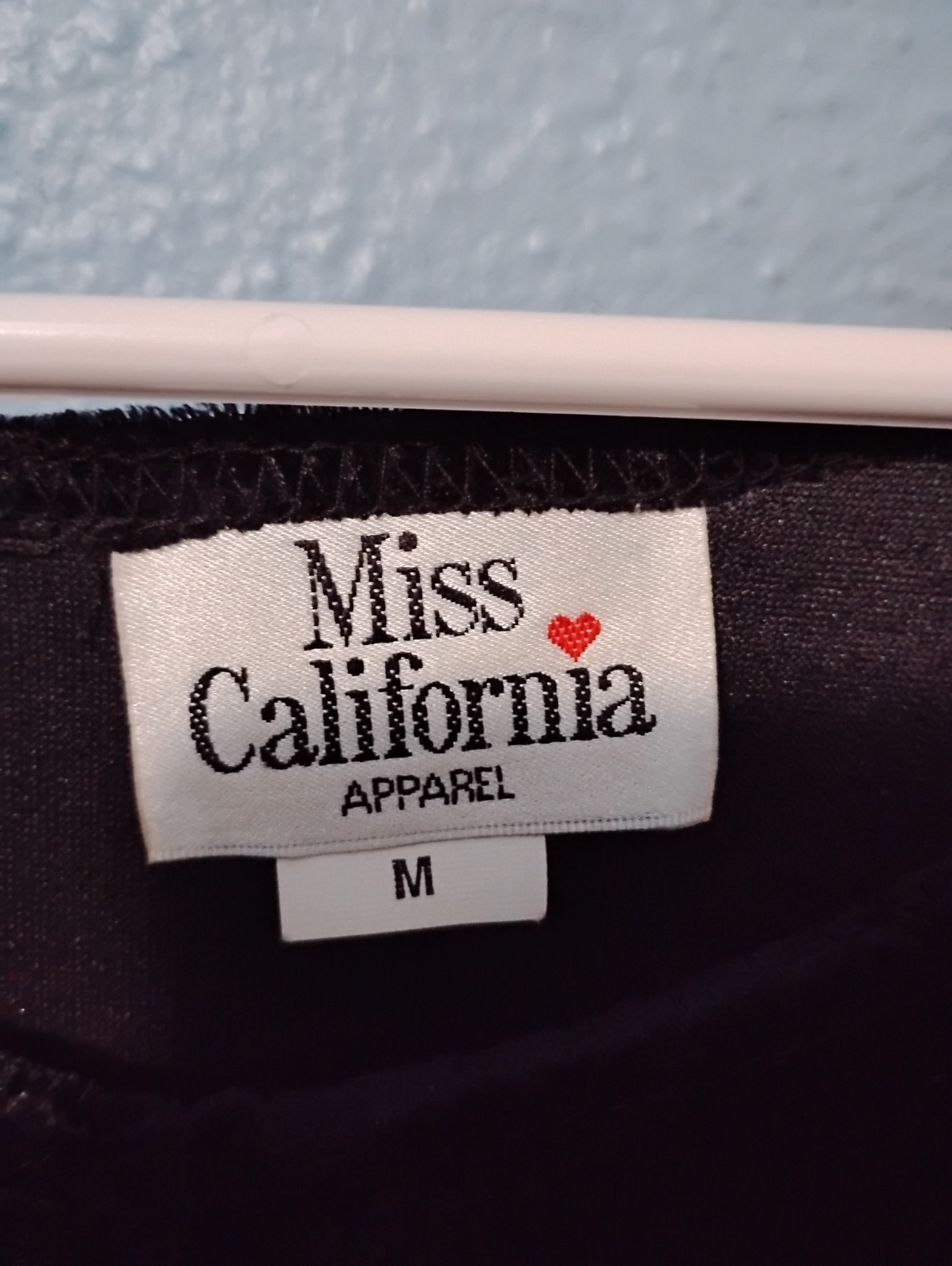 Vintage Black Crushed Velvet Dess By Miss California Apparel Size Medium