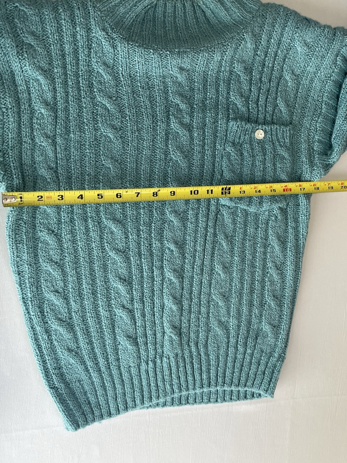 Vintage Sweater Blue Chunky Knit Mock Neck Sz Small Partners Mervyns Womens