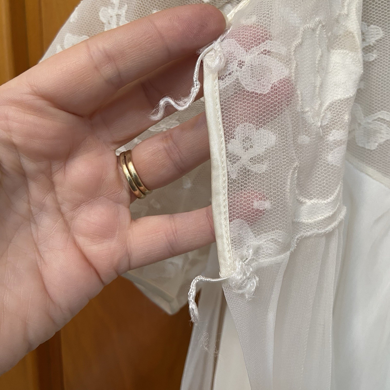 Vintage Sears Nightgown & Sheer Robe Long Size Small 28/30 Bridal Slip Dress