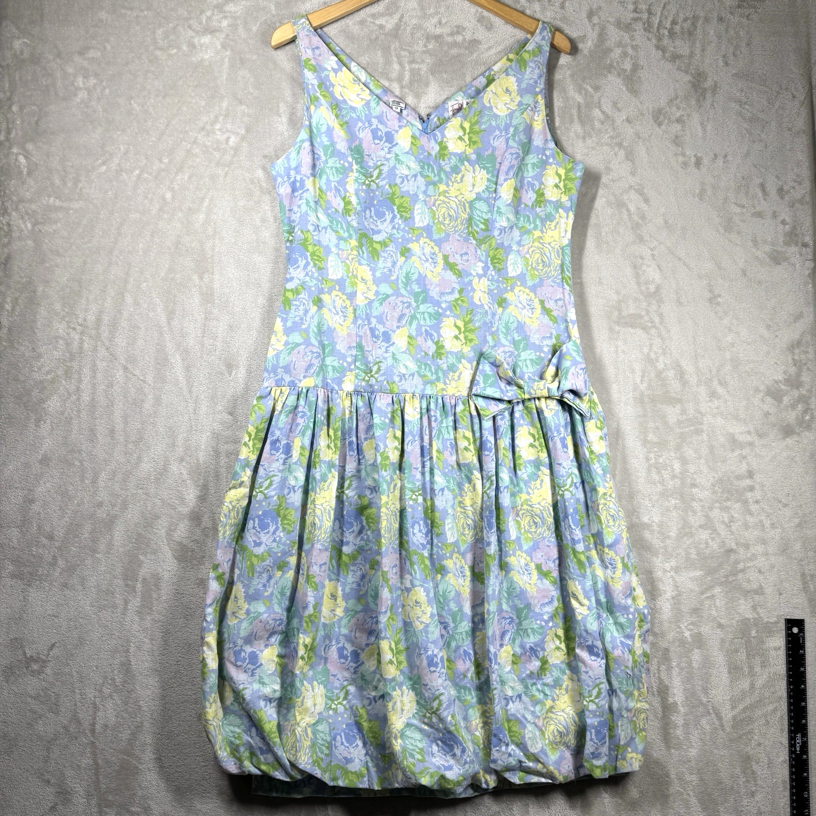 VTG Jane Schaffhausen Belle France Floral Dress 12 Bubble Hem Cottage Prairie