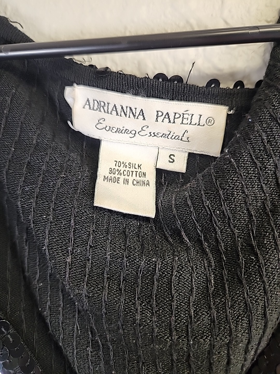 VTG Adrianna Papell Evening Essentials Black Cropped Sequined Bolero SZ S