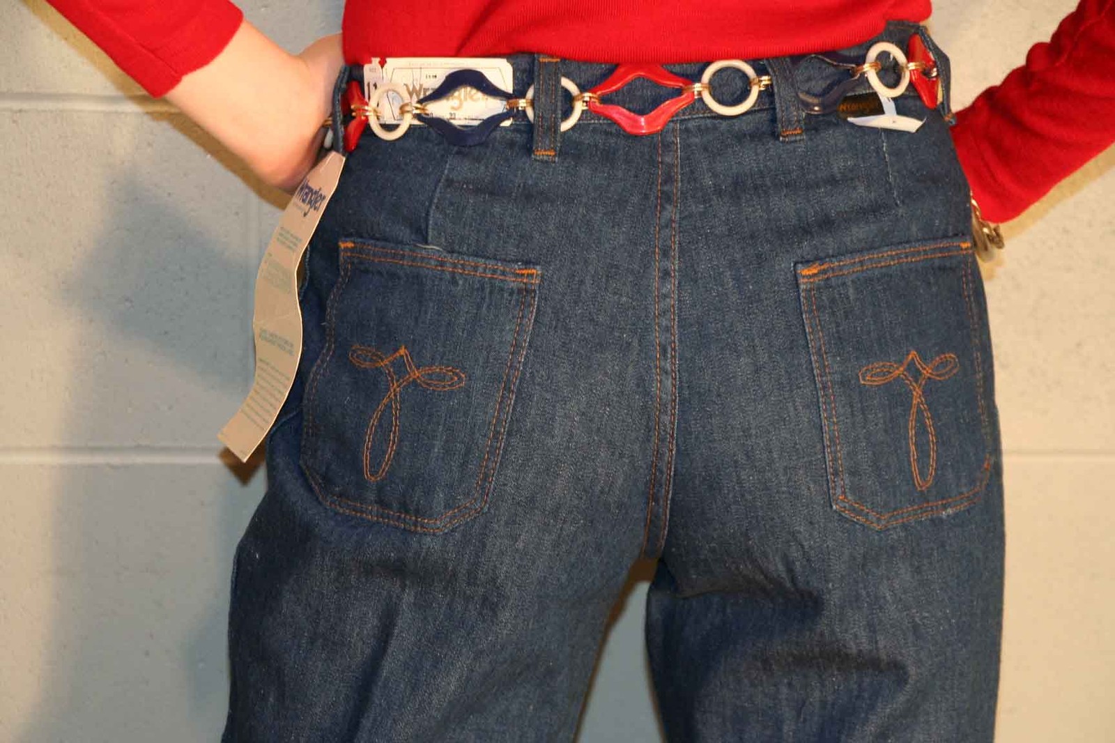NOS VTG 70s Womens WRANGLER JEANS Bell Bottoms HIGH WAIST 29×34 DENIM BLUE Pants