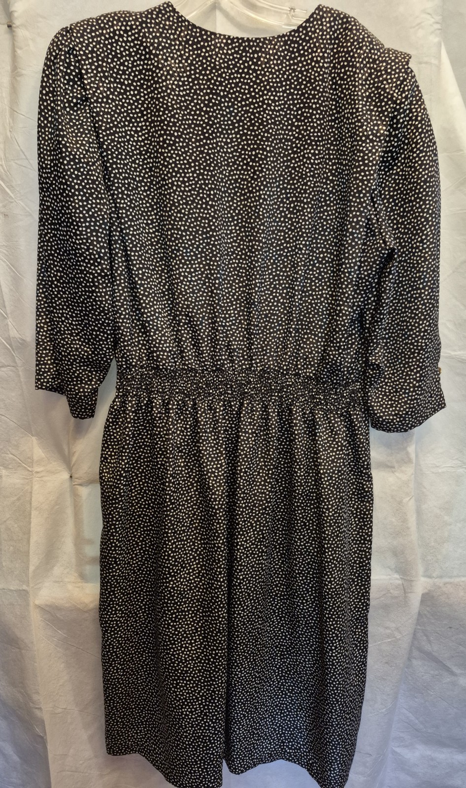 Vtg Breli Originals Size 18 Black W/white Polka Dots Dress With Pockets