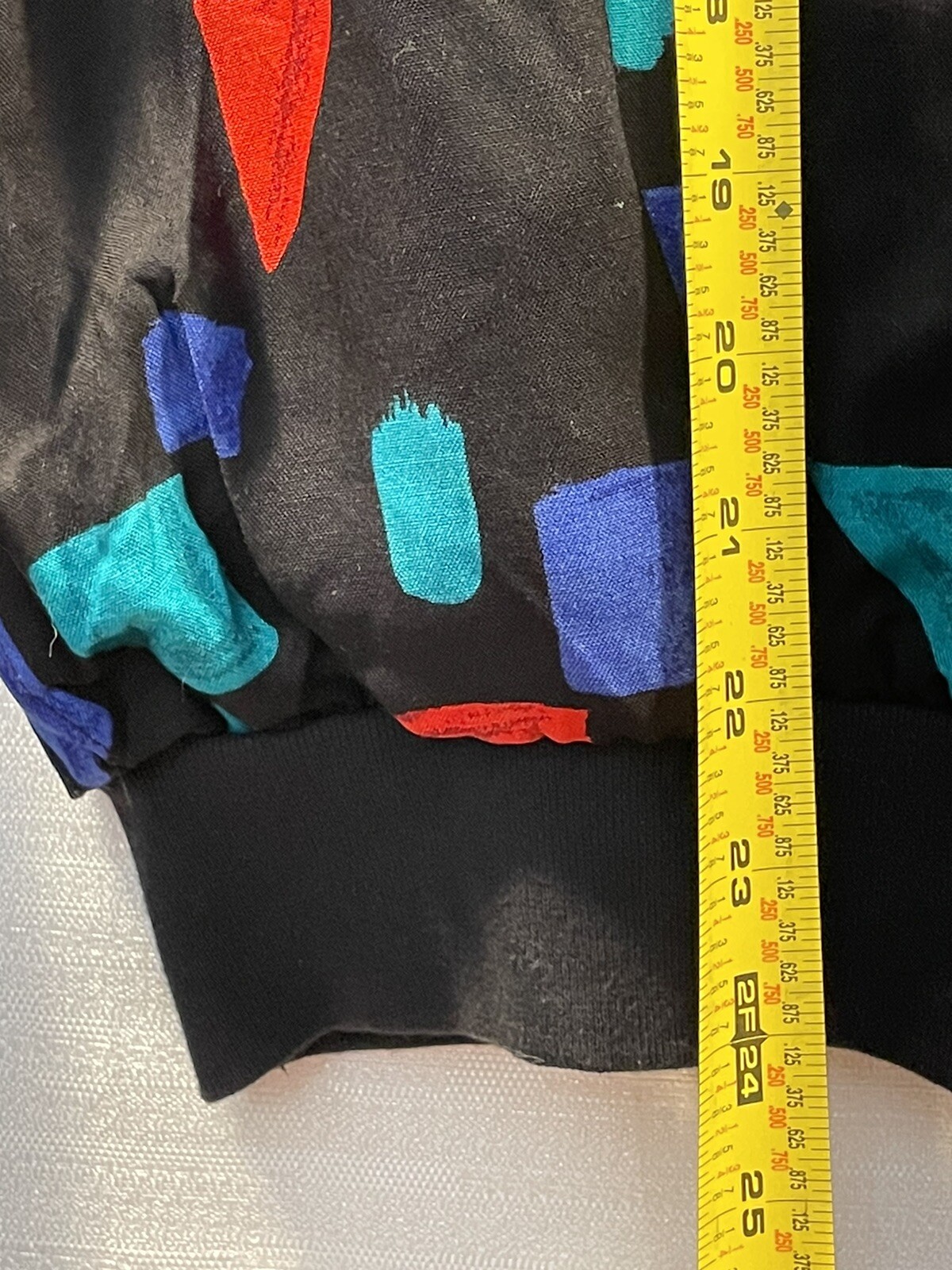 Vintage Geometric 80’s Full Zip Jacket Black Medium Steven Ross Naturally