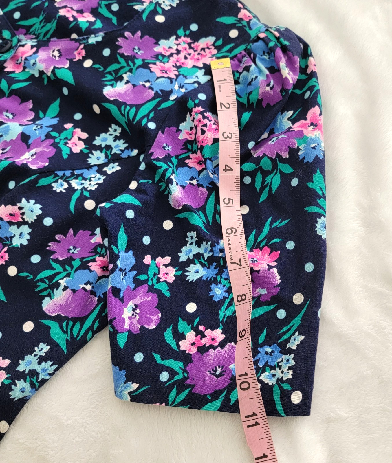 Vintage RGY 1980s/1990s Style Dropped Waist Blue Floral Dress Women’s Size 12