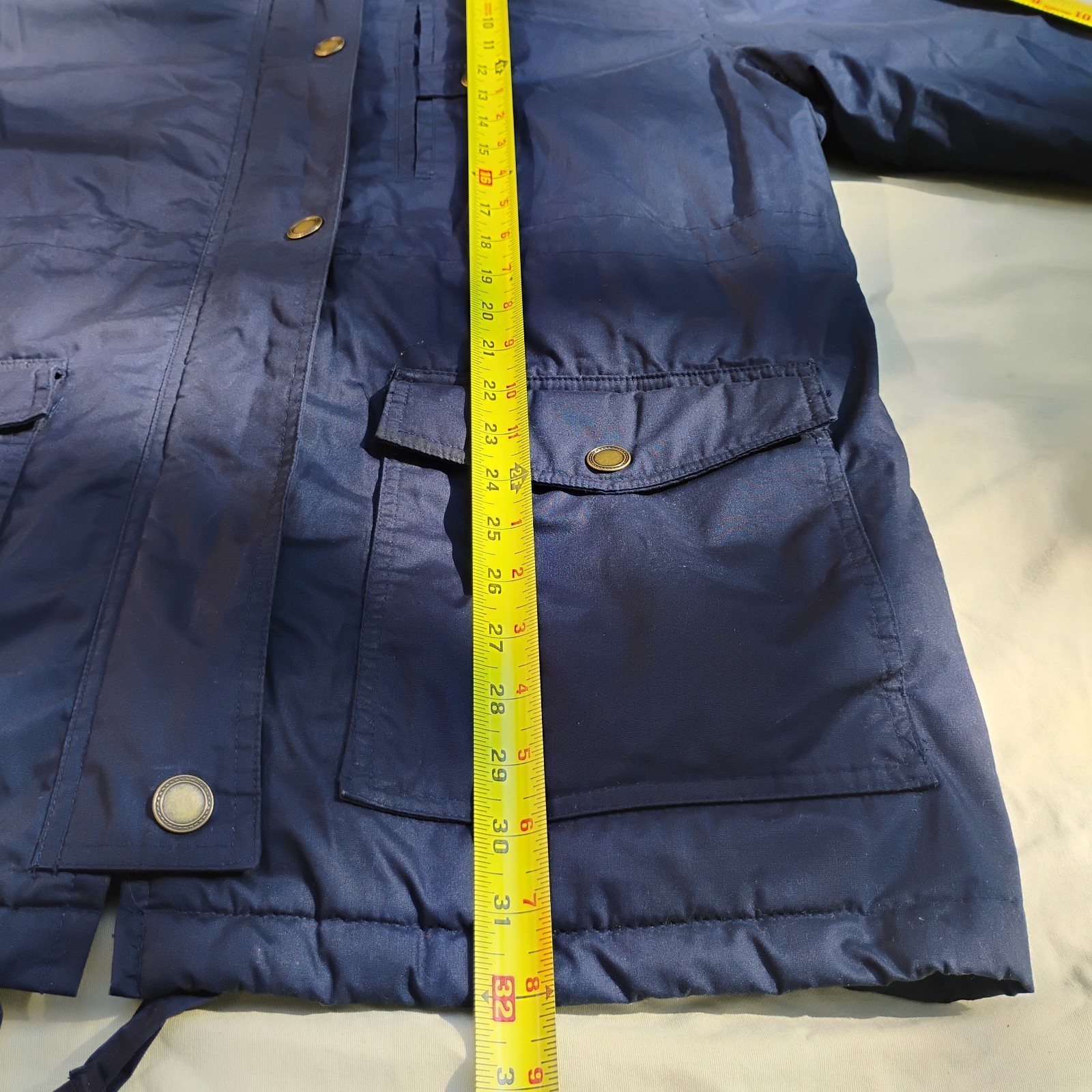 Vintage Out Brook Blue Hooded Womens Coat. Size. Medium # 2508004