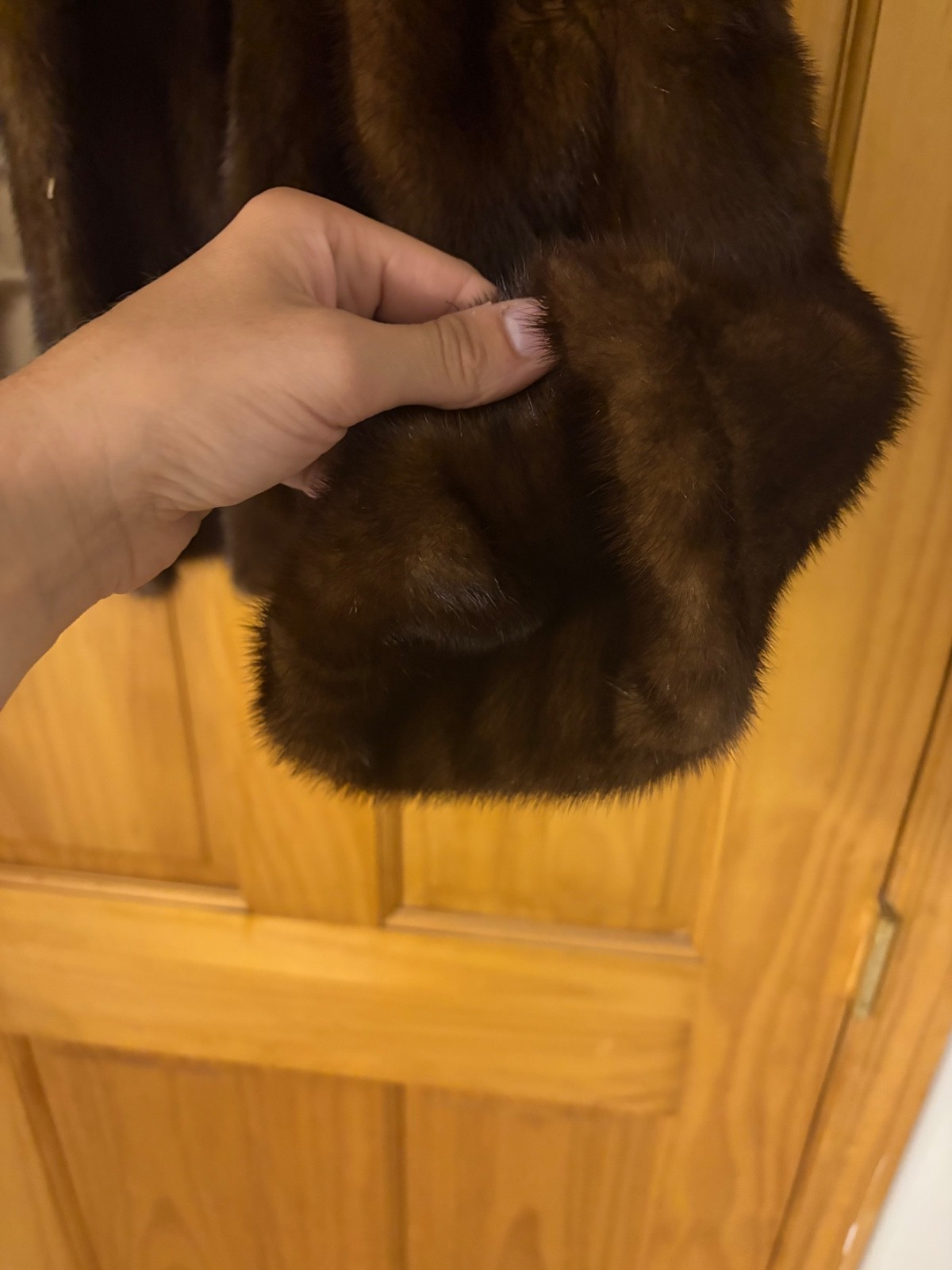 Vintage Flemington Fur Co Genuine Brown Mink Fur Jacket Coat 19” Pit to Pit
