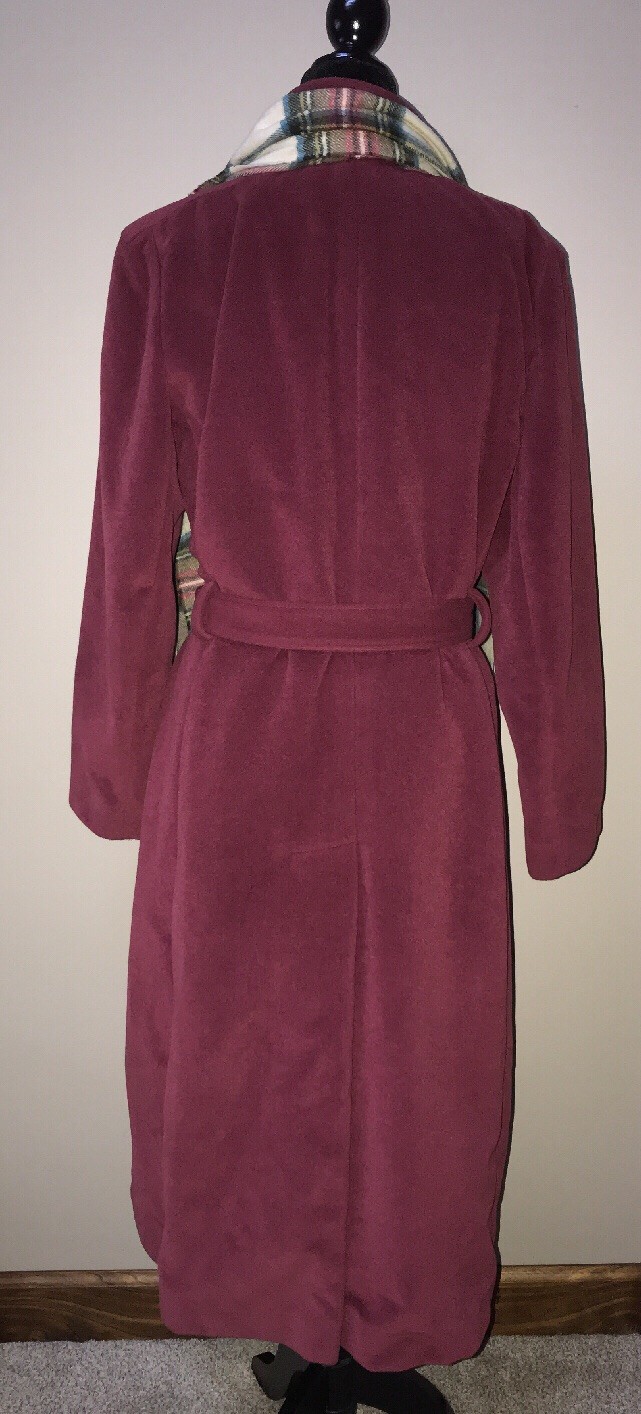 Vintage Nantucket Red Lorendale by BROMLEIGH double breasted lined velour coat.