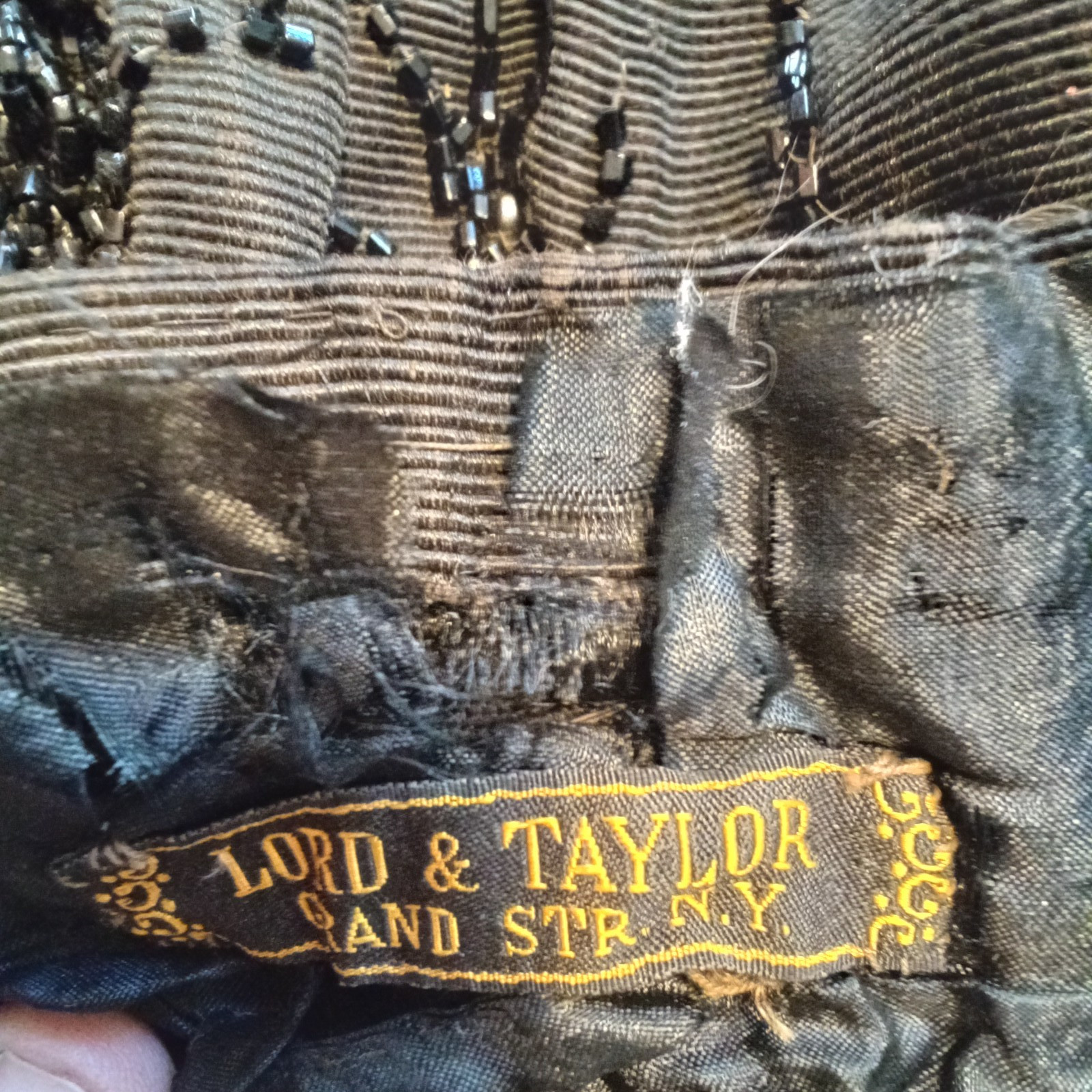 Vintage Lord & Taylor Black Bugle Bead Cape Fragile