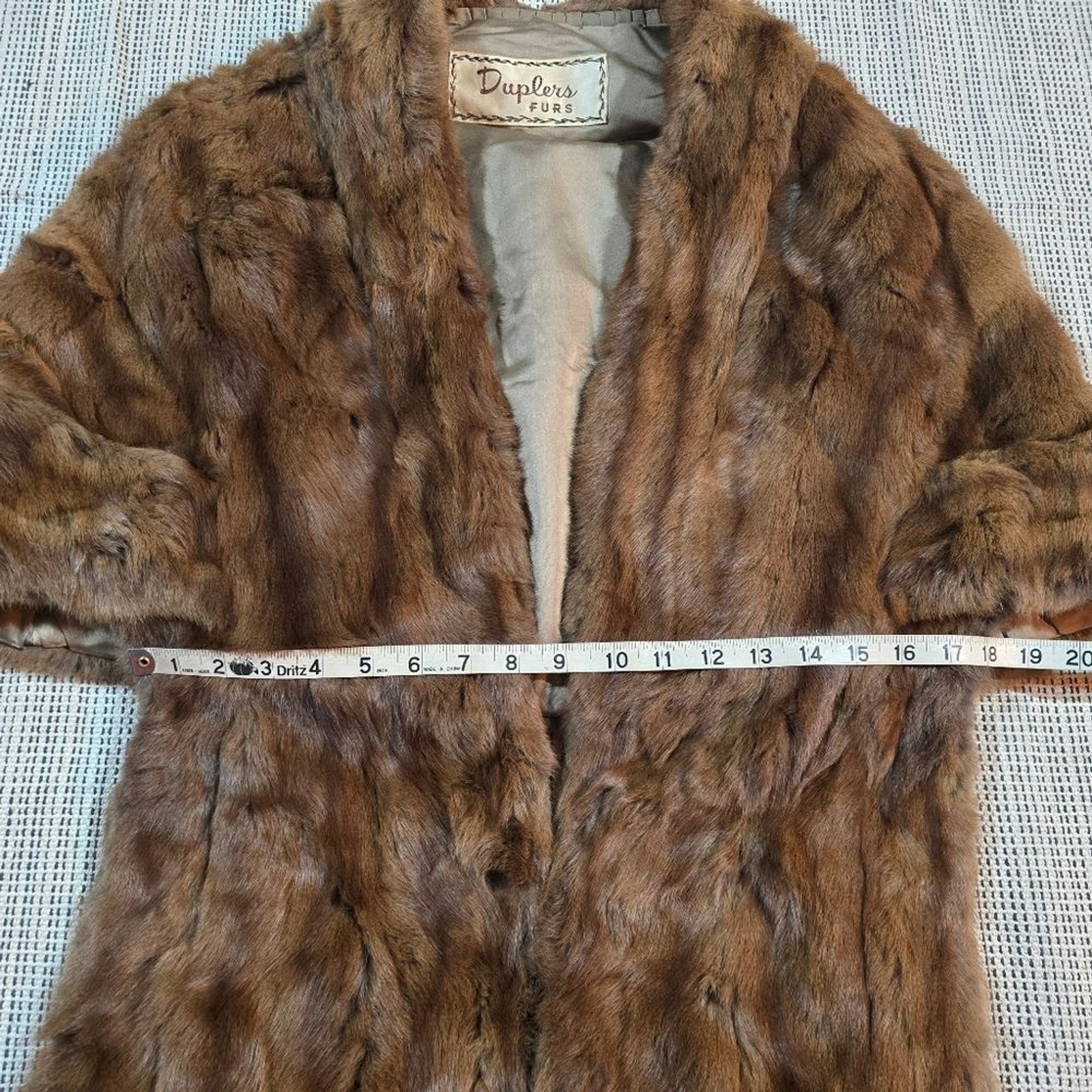 Duplers Furs Vintage Mid Century Mink Stole Cape Wrap Brown Chocolate S/M Formal