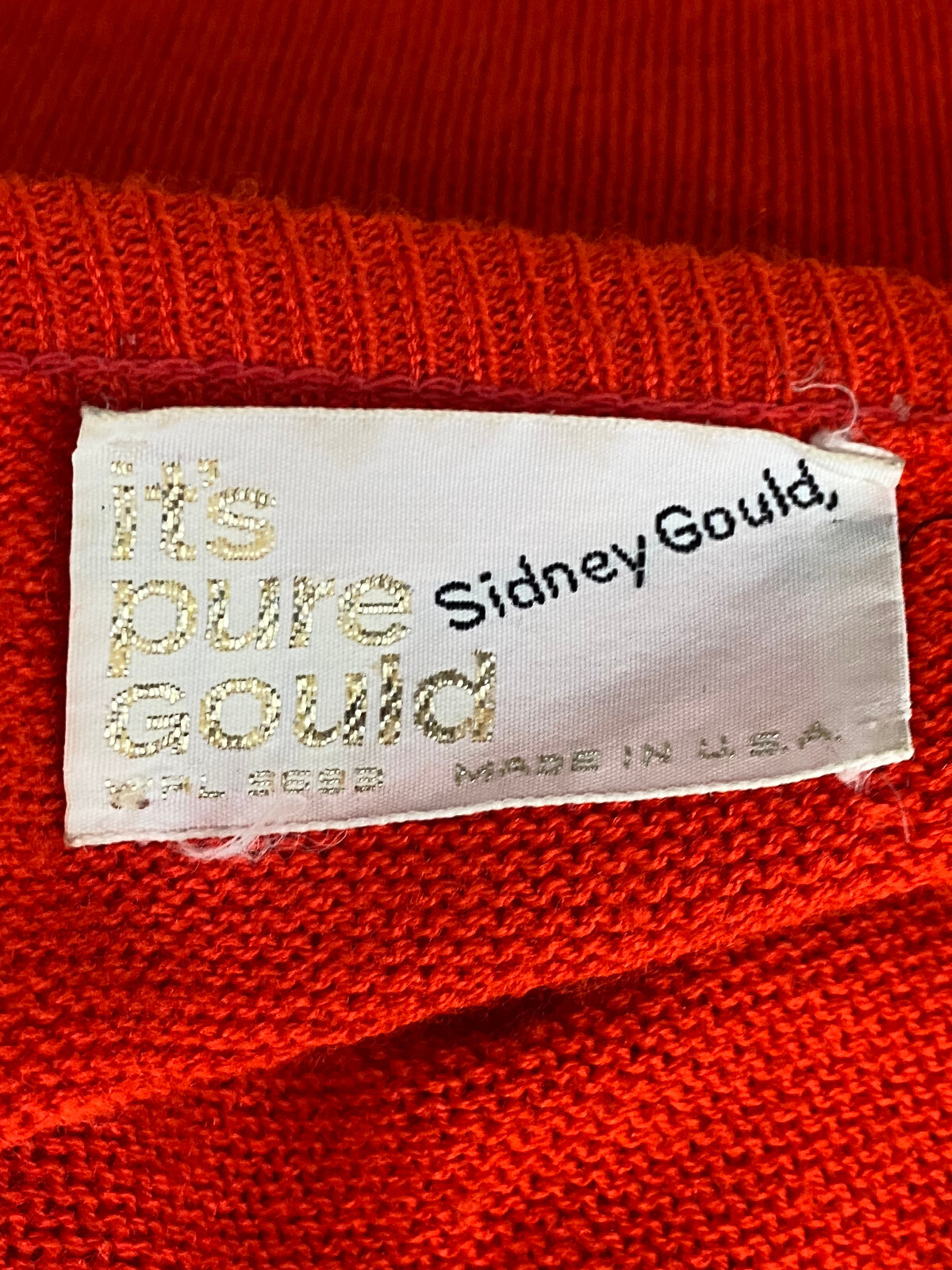 VTG 70s Sydney Gould Red Wool Diamond Cut Out Pattern Sleeveless Sweater Top Med