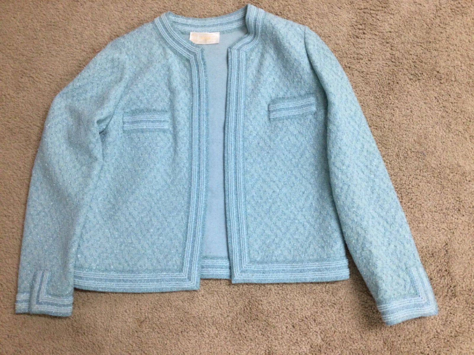 Vintage Chanel Suit-size 12-excellent condition-aqua-skirt 22 -waist 31-$2,250.0