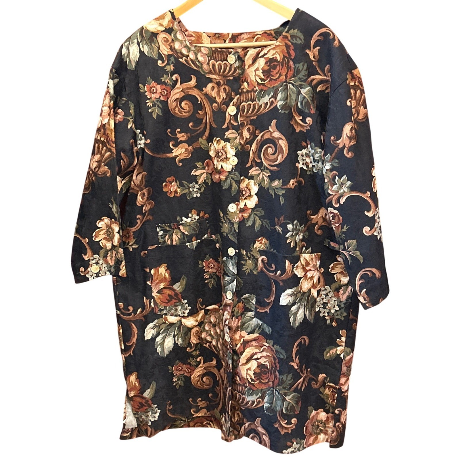 Vintage Gianna Rose Floral Jacket Dark Academia Grandmacore Victorian Baroque