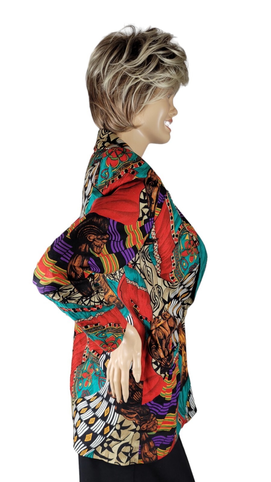 Vtg Sharon Young Sportswear Women’s Southwestern Aztec Western Linen Blazer Sz S
