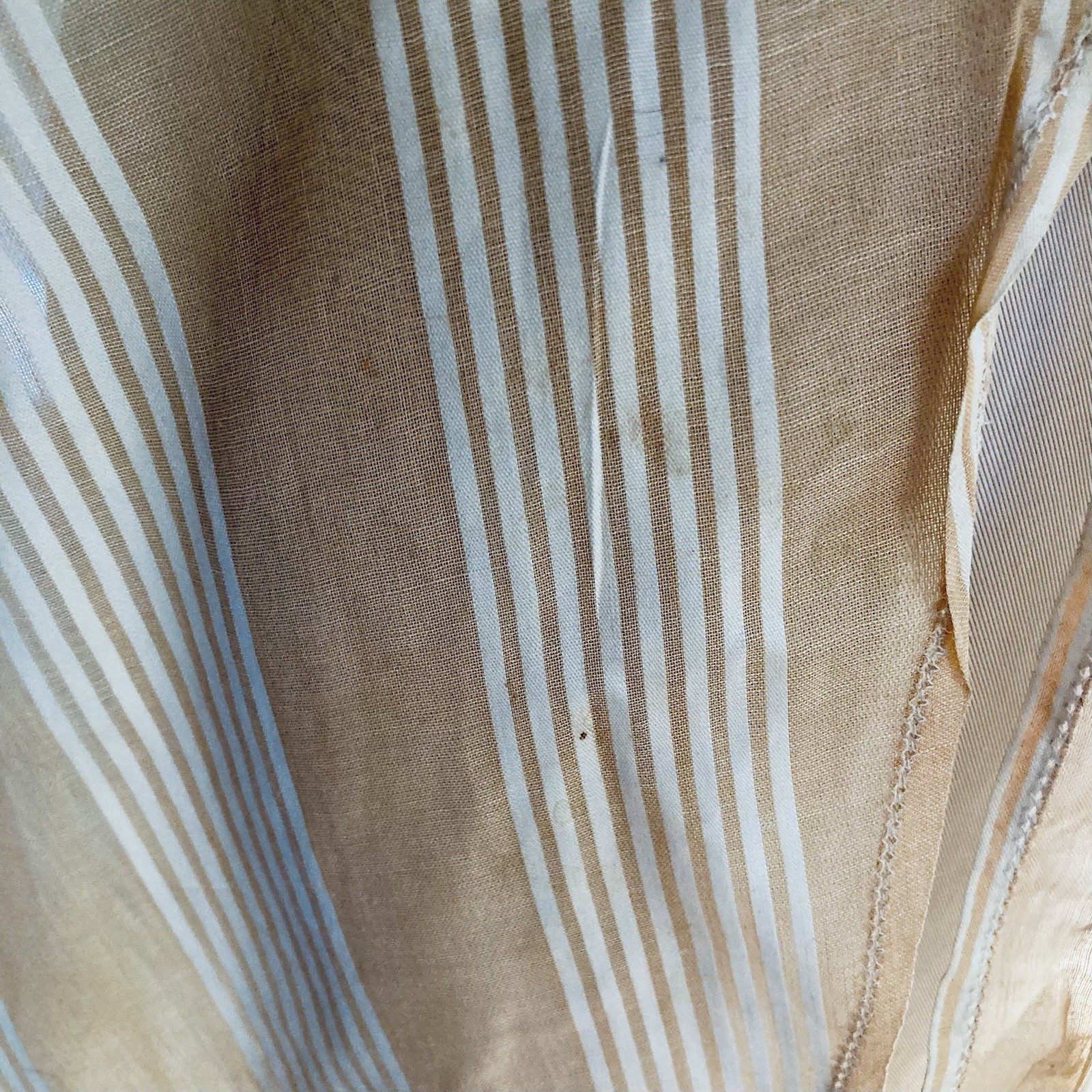 1910s 1920s Edwardian Flapper Peach Pastel Tunic Shadow Stripe Blouse Top Summer