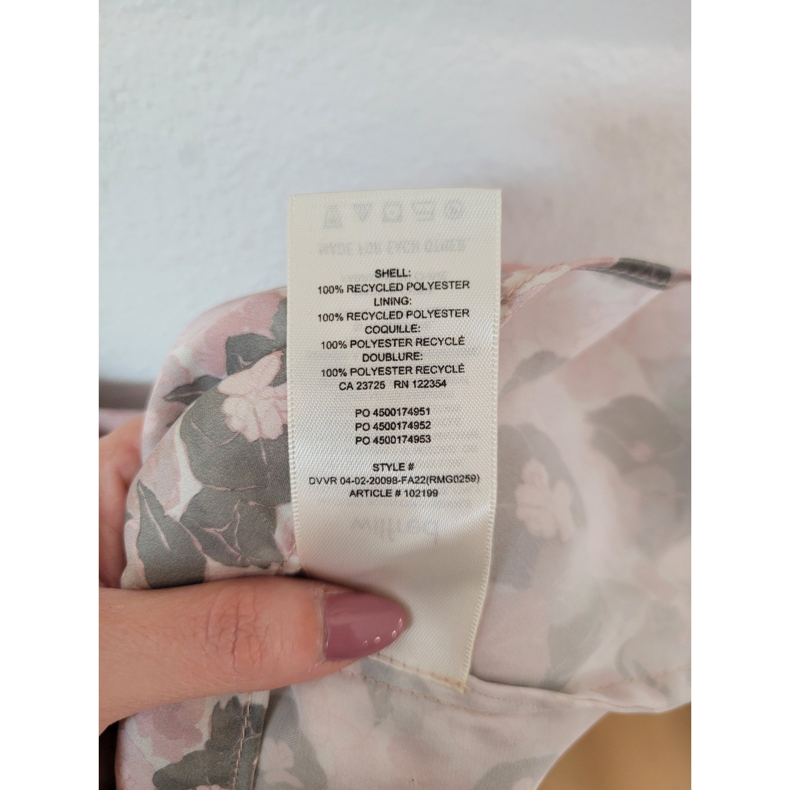 Wilfred Aritzia Floral Babydoll Cami Tank Top Pink Gray Size Medium