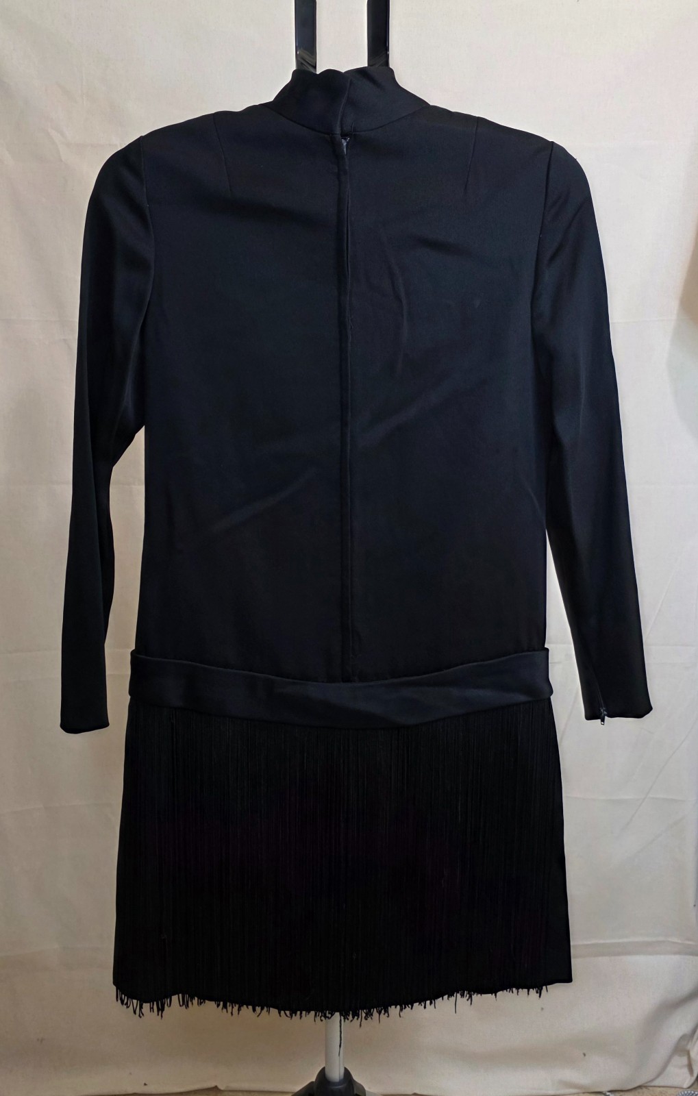 Vintage Mod Black Flapper Style Dress Retro Cocktail Party Style 1960s