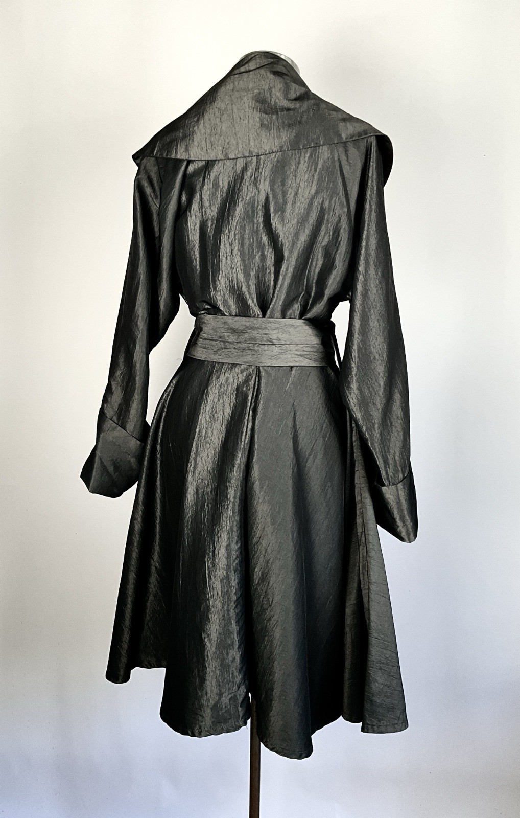 Vintage Early 1980’s Willi Smith WilliWear Taffeta Belted Hourglass Coat