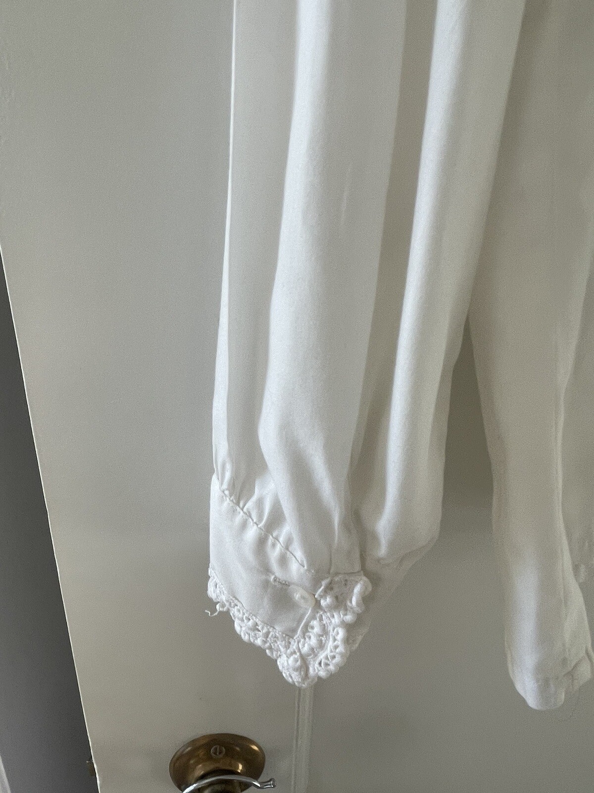 Vintage 1950’s Adelaar Lace Buttondown Washable Dacron Cotton Blouse Size 12
