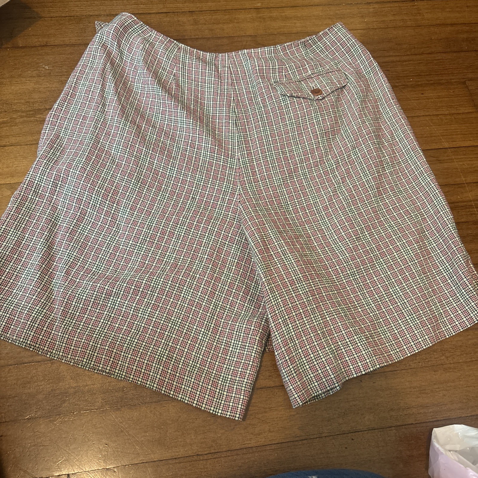 Vintage 70s Elandale Plaid Button Down Shirt And Skort Set Size M 10 30% Linen